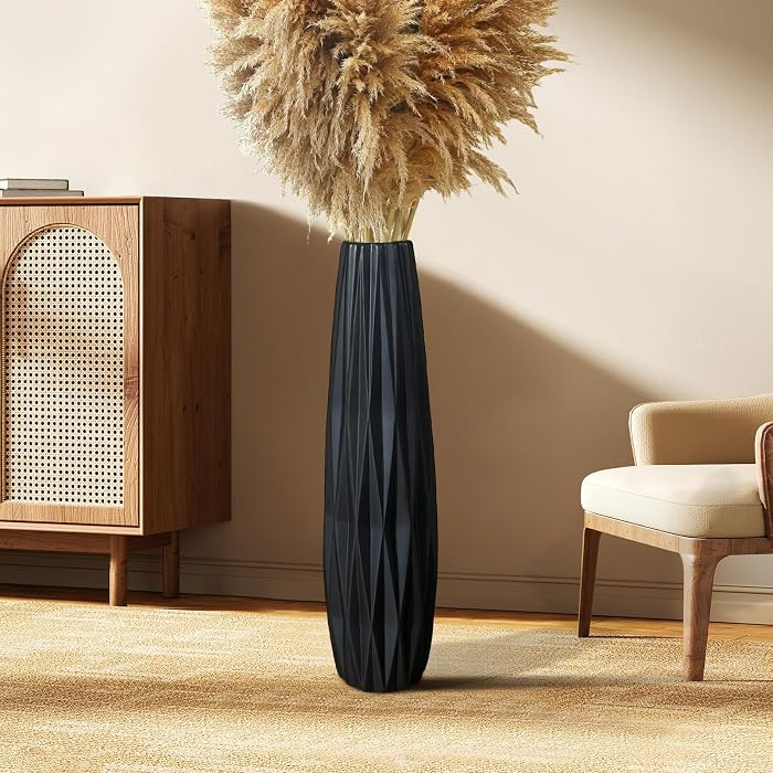 Ceramic Black Floor Vase,24 Inch Tall Floor Vase for Home Decor,Modern Decorative Large Flower Va... | Amazon (CA)