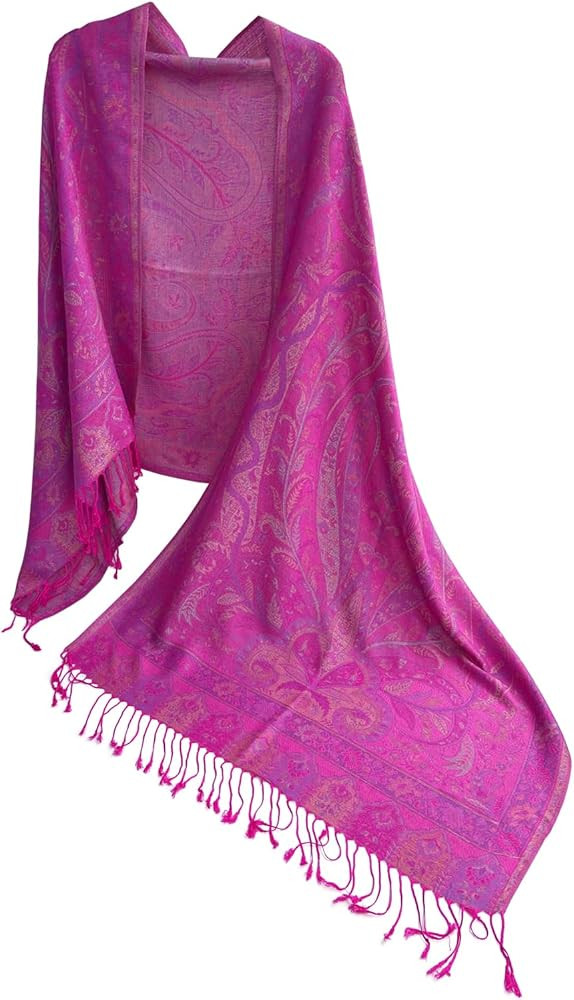 Paisley Jacquard Pashmina Rave Shawl Wraps Scarf for Women, Evening Wedding Festival Accessory wi... | Amazon (US)