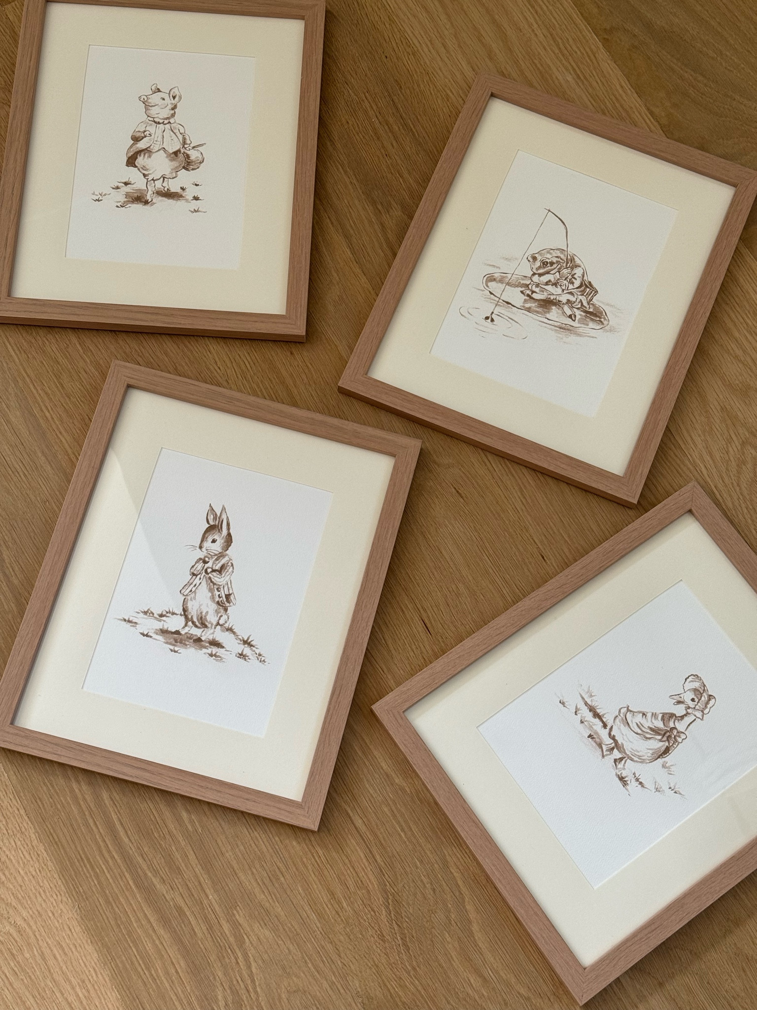 Sweet prints of the classic characters by Beatrix Potter 🐇🐖🪿 personally the 🐸 is my favorite 

* the card stock it’s stamped on is slightly larger than 5 x 7” & although I’m not in love with these frames, it works well enough for now - protects them at least 👍🏼
 

#LTKKids #LTKHome #LTKBaby