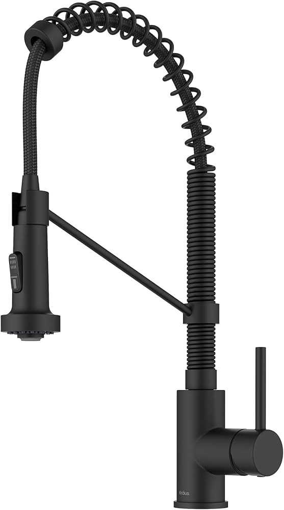 KRAUS Bolden Commercial Style 2-Function Single Handle Pull Down Kitchen Faucet in Matte Black, K... | Amazon (US)