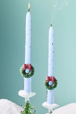 Festive Icon Taper Candles, Set of 2 | Anthropologie (US)