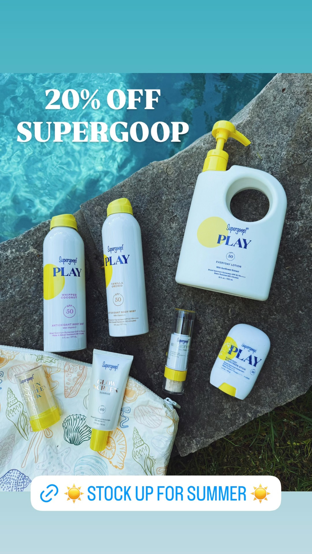 20% off @Supergoop!! I always use this sale to stock up for summer ☀️ 

#SupergoopPartner

#LTKSaleAlert #LTKTravel #LTKBeauty