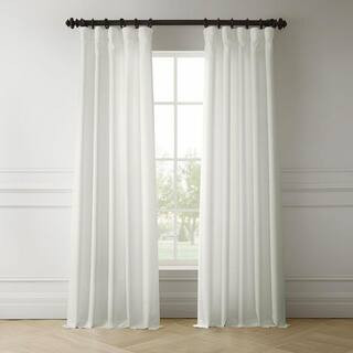Magnolia Off White Italian Faux Linen Room Darkening Curtain - 50 in. W x 96 in. L (1 Panel) | The Home Depot