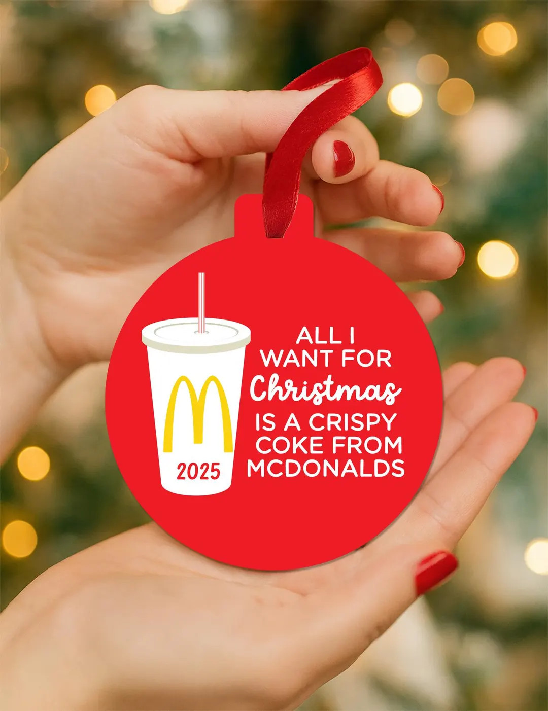 Crispy Coke From Mcdonalds Christmas Ornament 2025 | Coke Lover | Funny Christmas Gift | Gift for... | Etsy (US)
