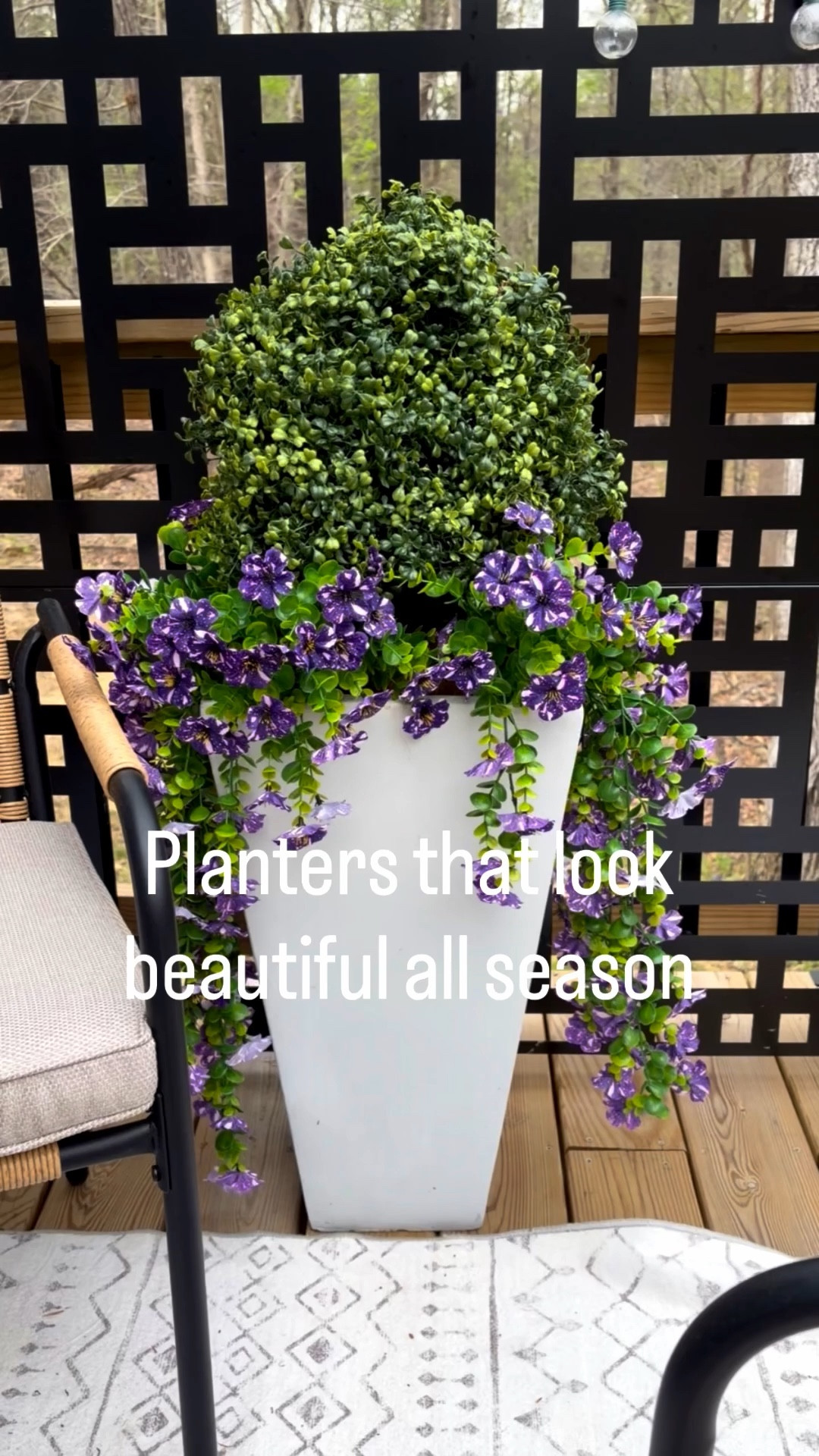 Creating full, low-maintenance planters for spring 🌿

These tall concrete planters + faux boxwoods + trailing florals are my go-to for a polished look that lasts all season—no watering needed 🤍

Linking everything to recreate this patio corner.

#Wayfair #WayfairElevate #WayfairCreators #ad #LTKhome

#LTKSeasonal #LTKSaleAlert #LTKdayinmylife