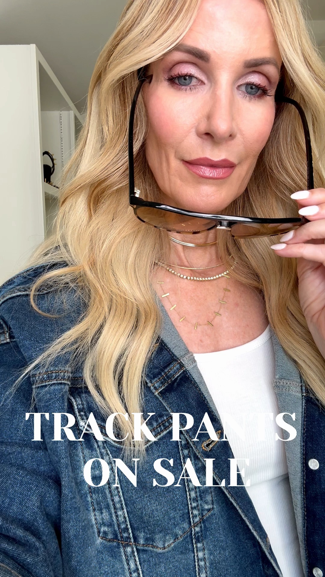 These track pants on sale are the perfect mix of sporty and chic! I styled them with a fitted white tank, denim jacket, and elevated accessories for an easy fall outfit that looks polished but still feels comfortable. I’m wearing an XS in the pants, and they fit true to size. #LTKOver40 #LTKSaleAlert #LTKStyleTip
 

 #LTKootd #LTKSeasonal #LTKOver40
