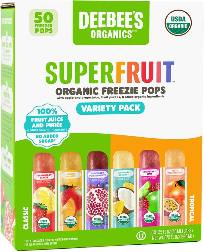 DeeBee's Organics SuperFruit Freezie Pops Variety Pack, No Added Sugars, No Artificial Flavors or... | Amazon (US)