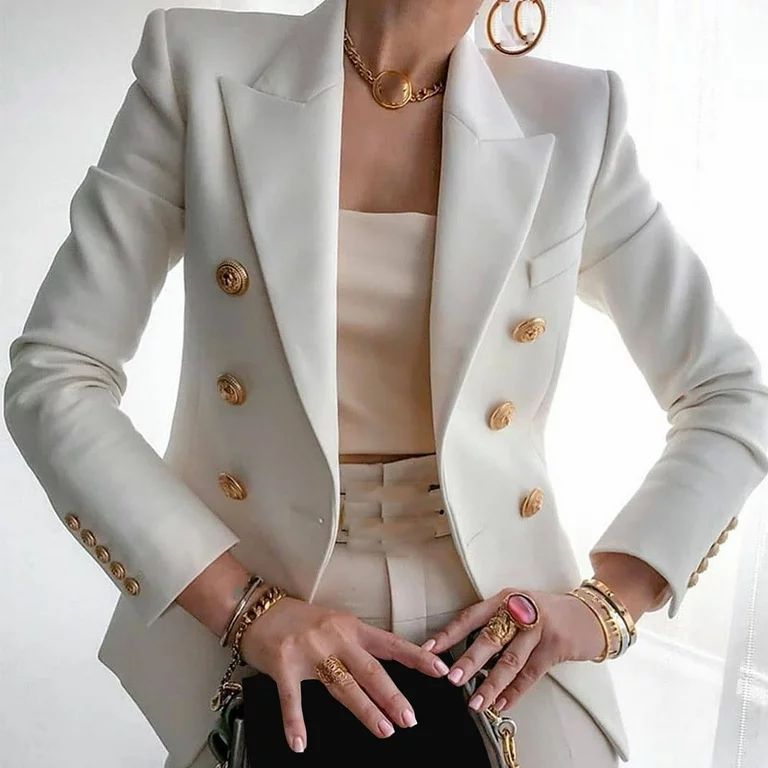 Pgeraug Coats for Women Elegant Business Office Work Women Lady Solid Button Suit Jacket Coat Out... | Walmart (US)