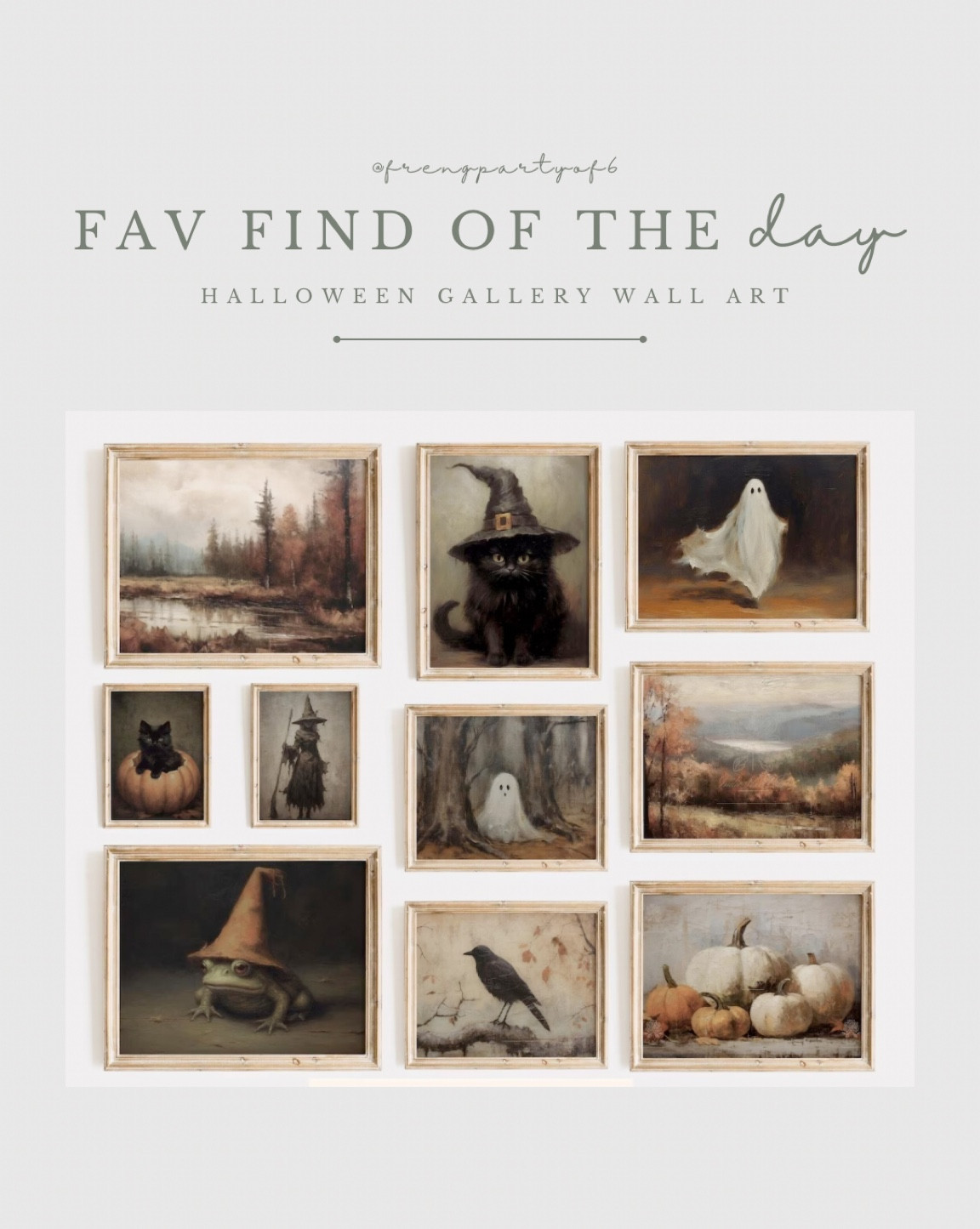 Such a fun gallery wall idea for Halloween!! Just print and put in existing frames as a gallery wall or spread throughout your home  

#LTKSeasonal #LTKfindsunder50 #LTKhome