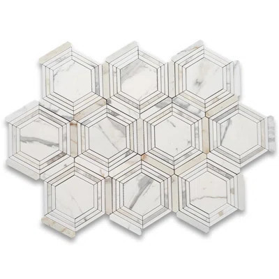 Calacatta 9" x 8" Marble Mosaic Tile | Wayfair North America