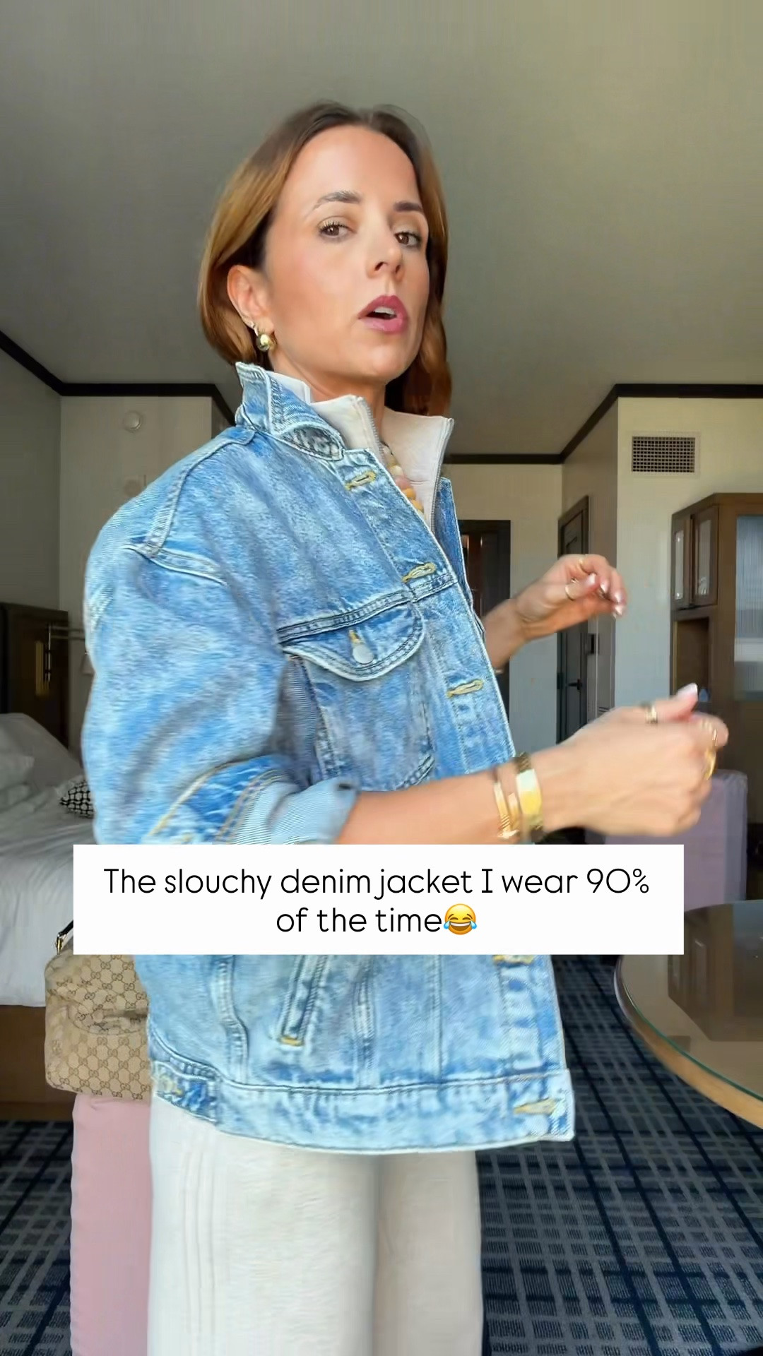 XS in slouchy denim jacket. New bathroom friendly jumpsuits. Code LISAMARIEXSPANX on first time orders. This is a new style and it fits like a dream. Wearing XS petite. Travel outfit. Airport outfit. Travel necessities. Travel must haves. Sneakers mules are TTS.

#LTKootd #LTKgrwm #LTKTravel
