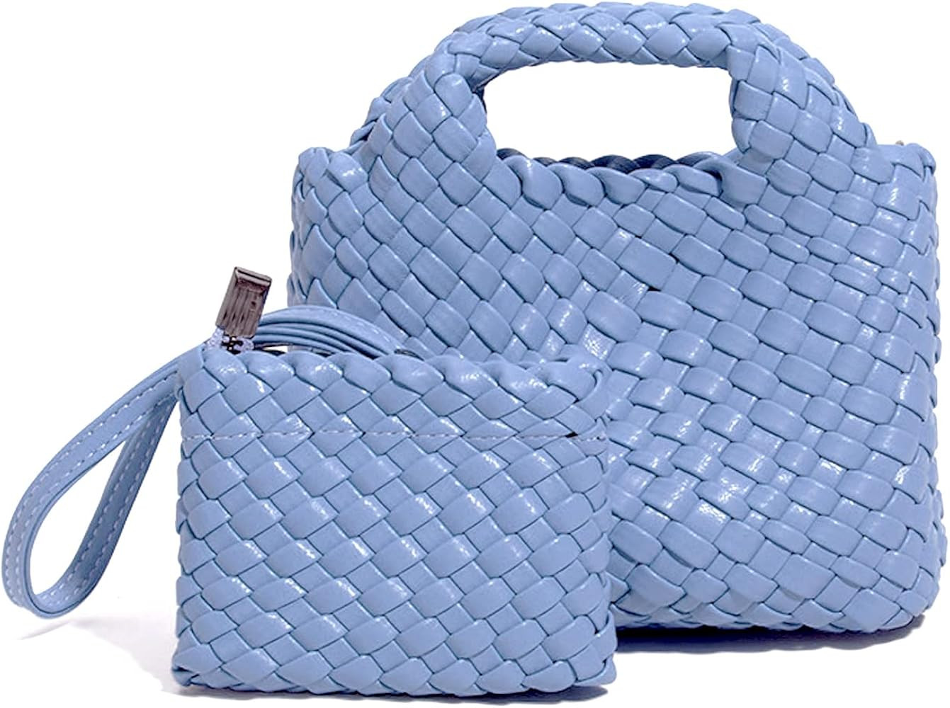 Handmade Woven Bags for Women with Coin Purse Fashion Handbag Female Shoulder Bags Foldable Chain... | Amazon (US)