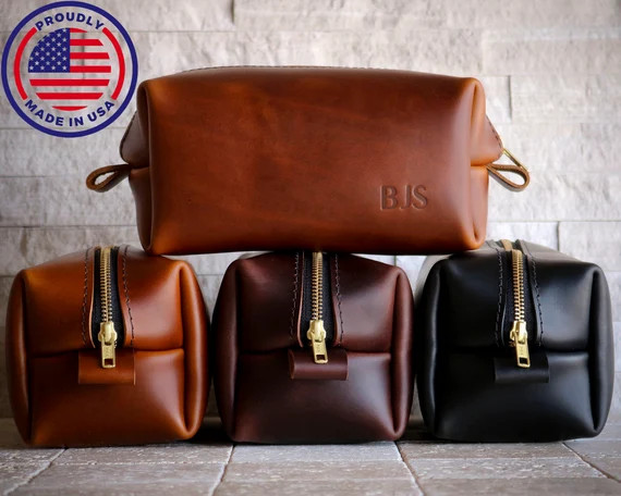 SHIPS NEXT DAY  X.L Leather Toiletry Bag Personalized Gift | Etsy | Etsy (US)