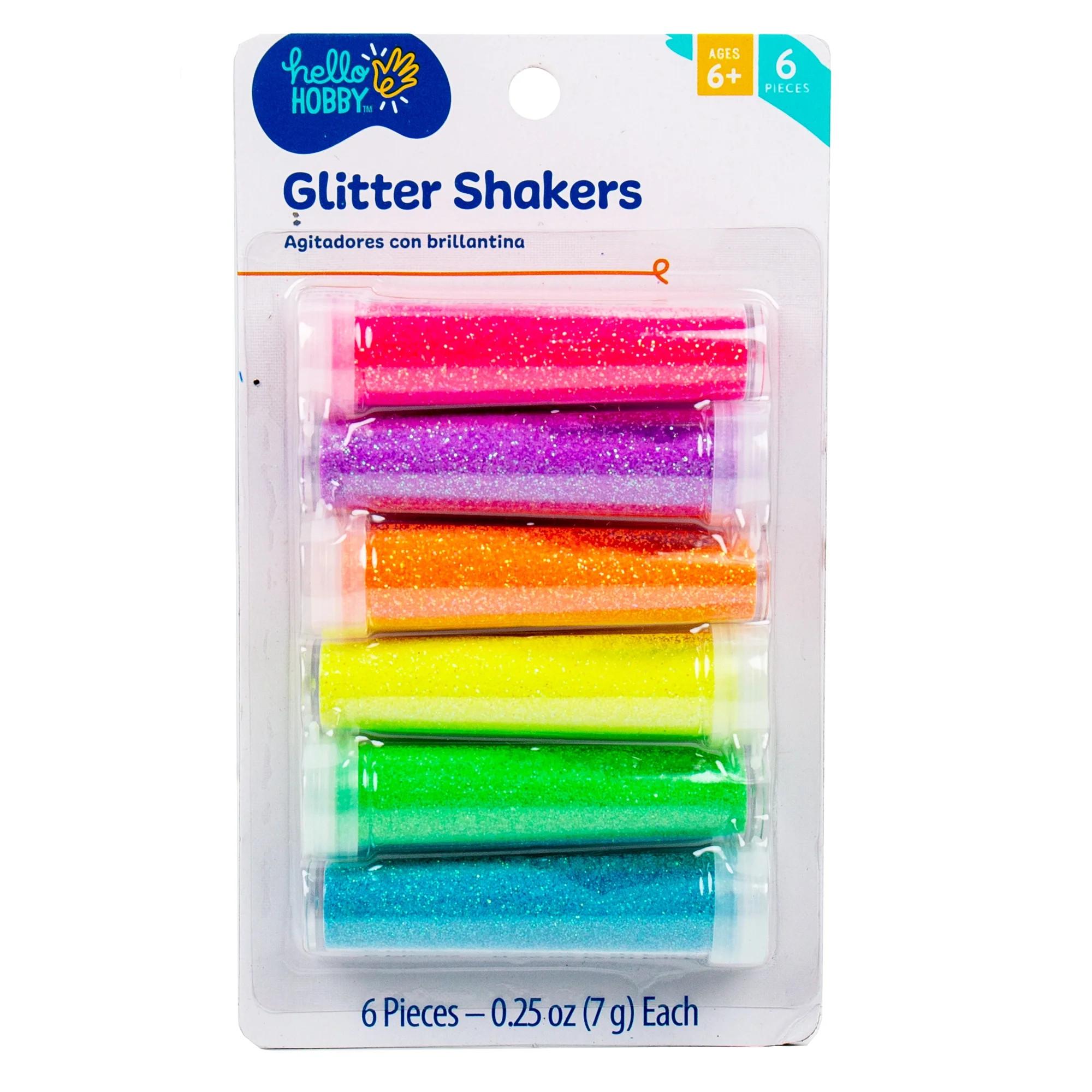 Hello Hobby Neon Glitter Shakers, 6-Pack | Walmart (US)