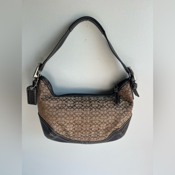 COACH Canvas Shoulder Bag Monogram Small Hobo Bag | Poshmark