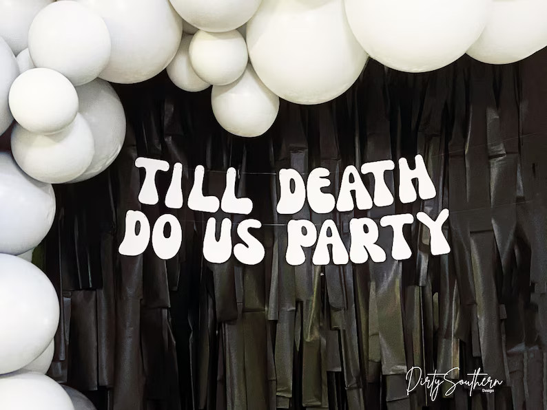 Till Death Do Us Party Banner Halloween Engagement Party - Etsy | Etsy (US)