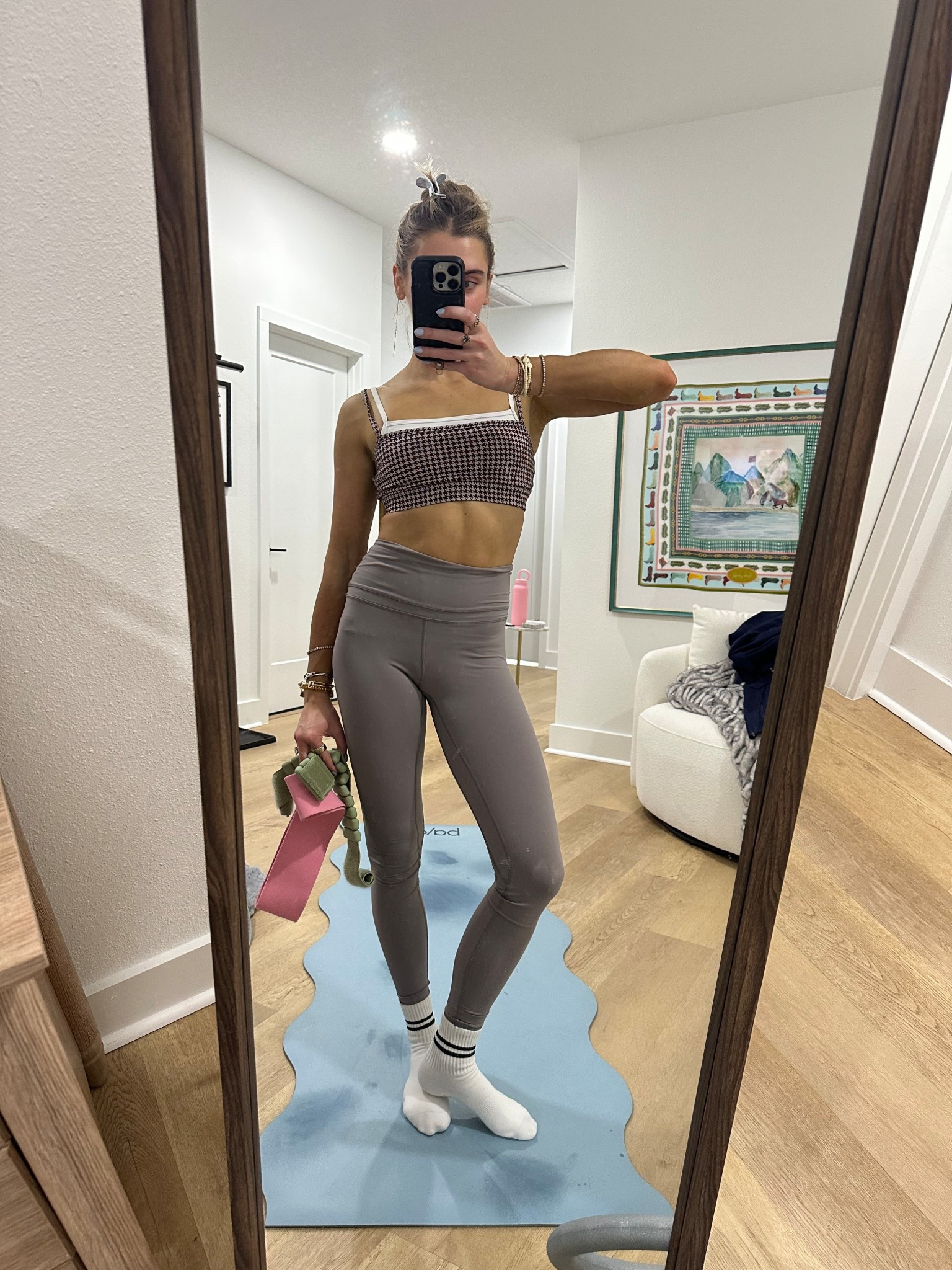 Amazon size XS CRZ YOGA Womens Naked Feeling Leggings 25 Inches - High Waisted Workout Yoga Pants Lunar Rock. YPB Abercrombie layered sports bra size XS  

#LTKootd #LTKActive #LTKfitnessgoals