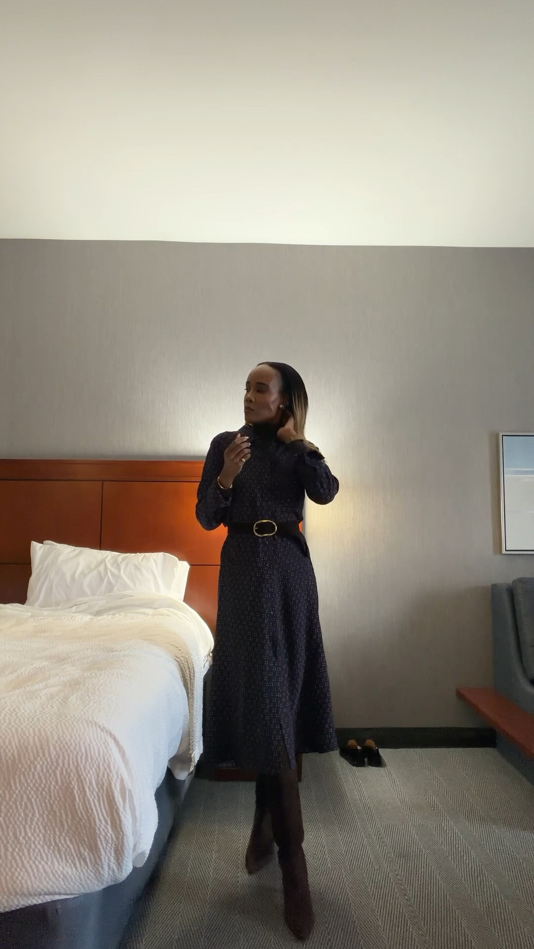 Wore this beautiful dress for Thanksgiving. It would be great for Christmas day as well 🖤

#LTKCyberWeek #LTKHoliday #LTKootd