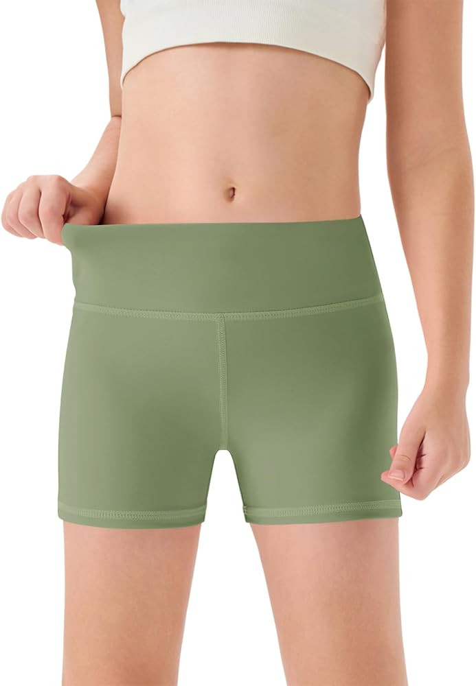 Haloumoning Girls Athletic Shorts Kids High Waisted Yoga Dance Biker Shorts Comfy Gymnastics Shor... | Amazon (US)