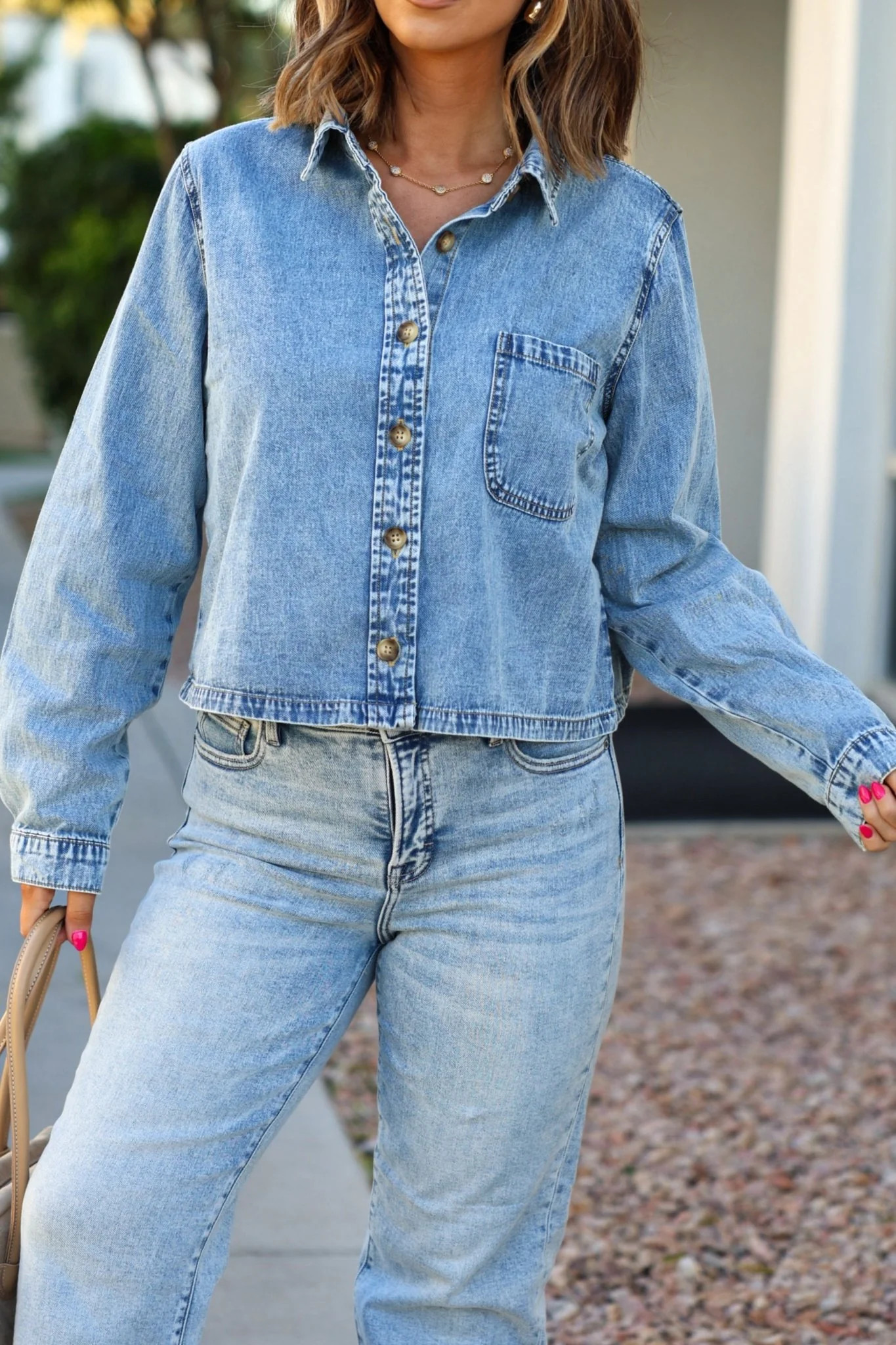 Adria Boxy Denim Shirt | Magnolia Boutique