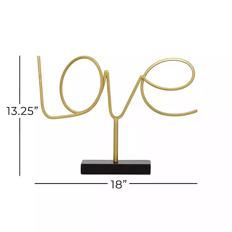 Looping Gold Love Tabletop Sign | Kirklands