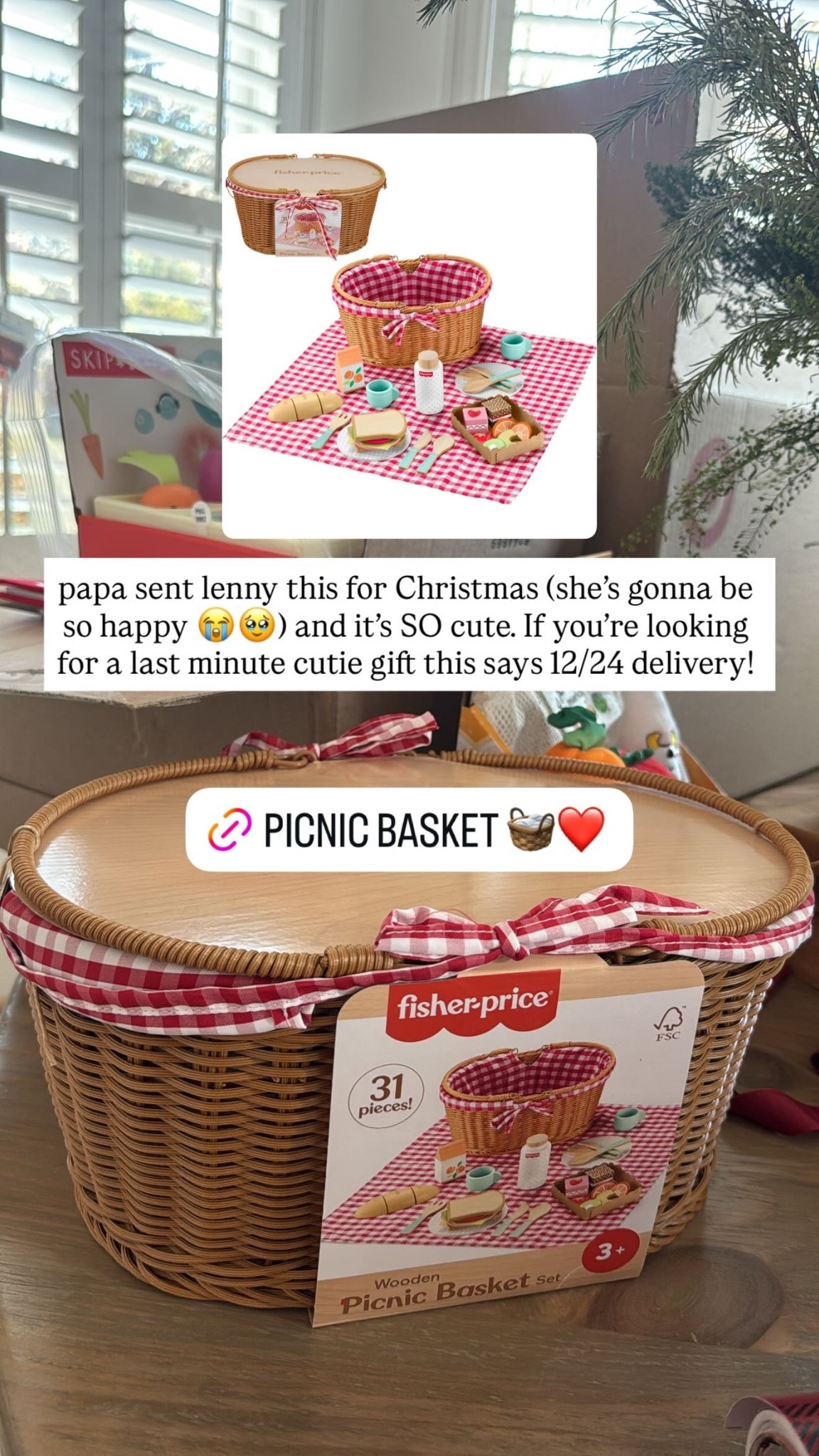 papa sent lenny this for Christmas (she’s gonna be so happy 😭🥹) and it’s SO cute. If you’re looking for a last minute cutie gift this says 12/24 delivery!