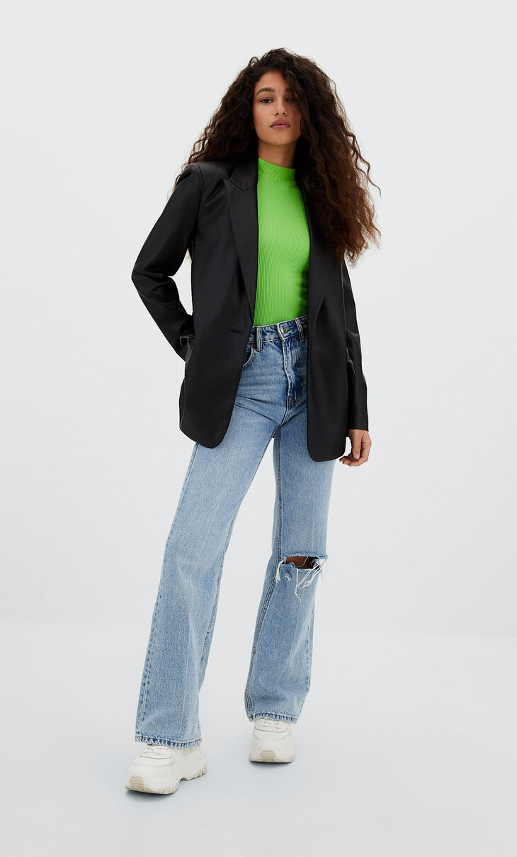 Blazer aus Kunstleder - Mode für Damen | Stradivarius Deutschland | Stradivarius DE