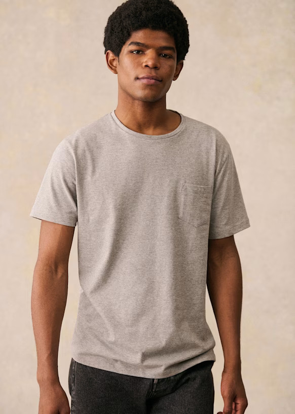 Sonny T-shirt - Mottled Grey - Organic Cotton - Sézane | Sezane Paris - US