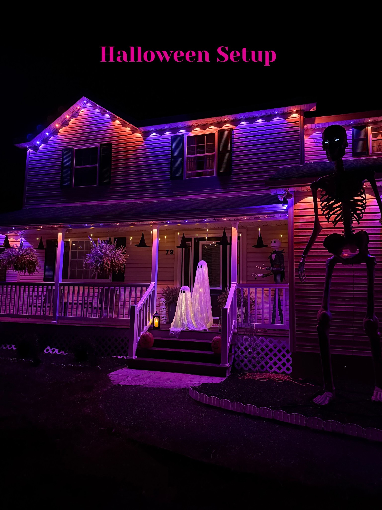 My FAVORITE Halloween outdoor setup yet! We are HUGE Govee light fans and can’t get enough of our outdoor permanent lights. We also went big on Halloween animatronics, floating candles, witches hats, and DIY light up ghosts this year! 👻





#LTKSeasonal #LTKHalloween #LTKHome