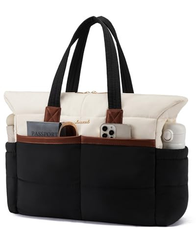 LOVEVOOK Puffer Laptop Bag for Women 15.6 Inch,Large Lightweight Work Bag Computer Bags for Laptops Tote Bag,Cute Teacher Bag Purse Handbags with Laptop Compartments for Daily,Travel,Business,Office | Amazon (US)