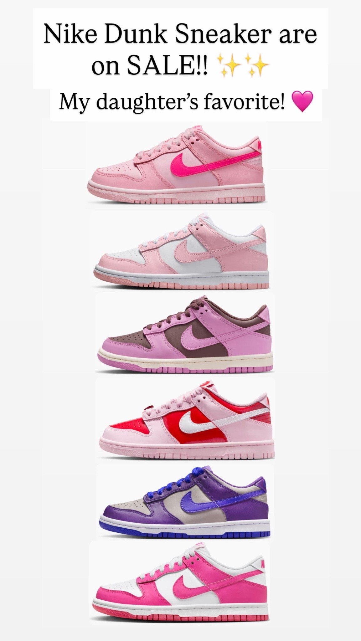 Nike dunk sneakers for girls ￼

#LTKSaleAlert