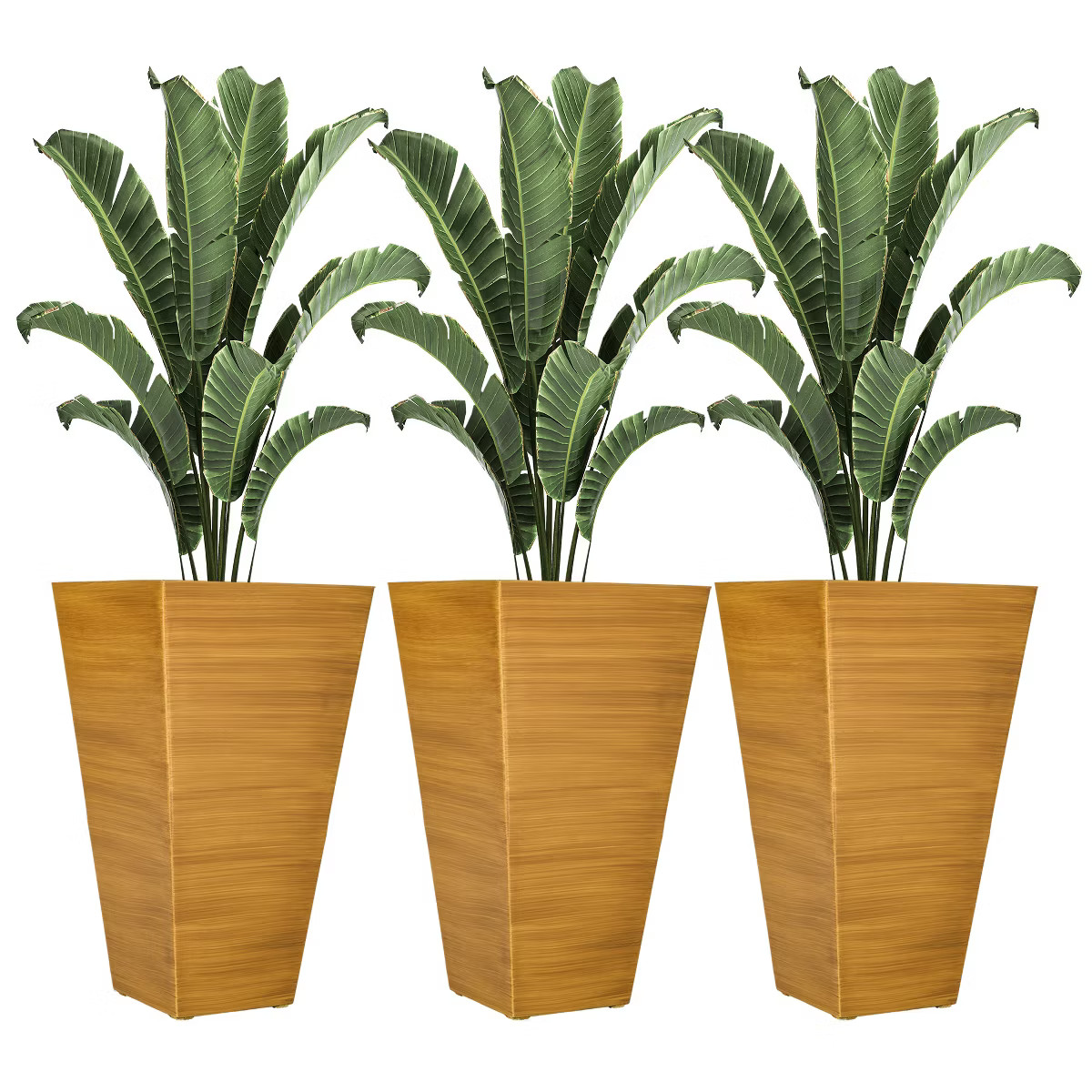 Outsunny 28" Tall Outdoor Planters, Set of 3 Large Taper Planters with Drainage Holes and Plug, F... | Target