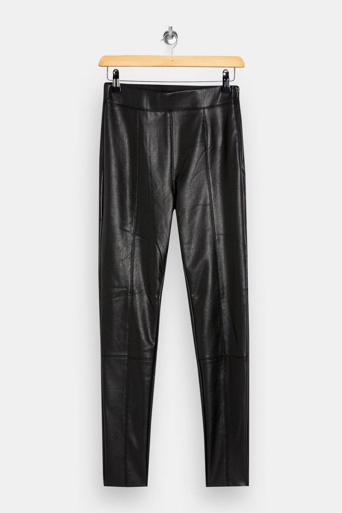 Black Straight Leg Faux Leather Leggings | Topshop UK