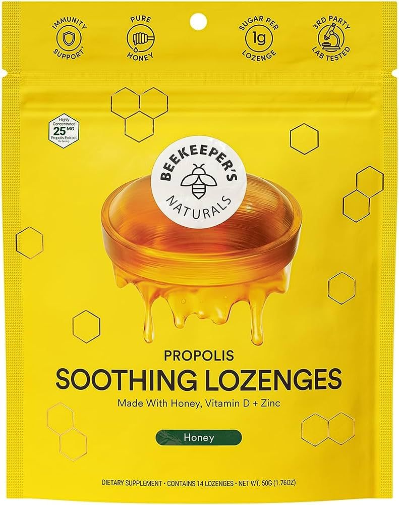 Soothing Honey Cough Drops - Immune Support with Vitamin D, Zinc and Propolis - by Beekeeper's Na... | Amazon (US)