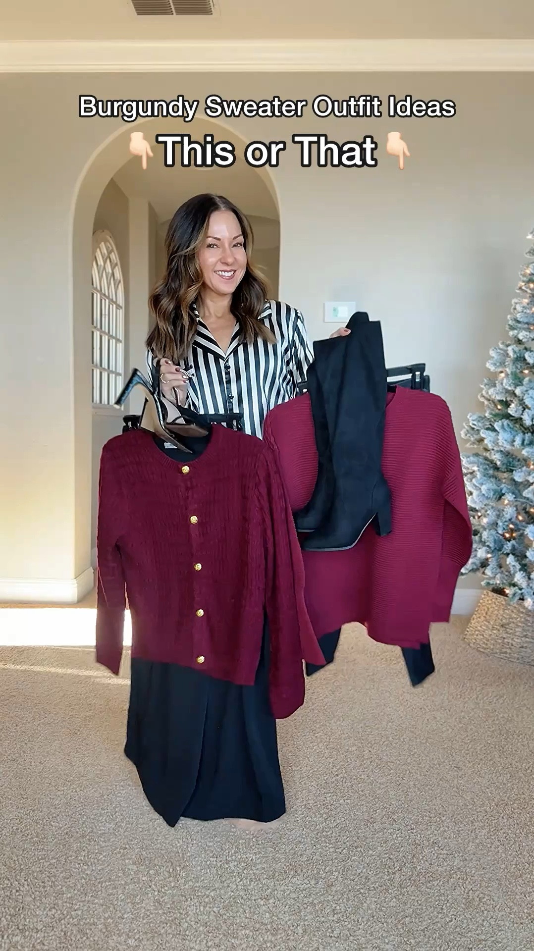 💥Amazon Sweaters on sale plus codes! 
18 colors options for both sweaters!

Cardigan - Save 25% code MIE6BEV9
Pullover - Save 20%code 2TDIKUS6 
23% off leggings 

Easy fall winter outfits with cardigan and sweater in wine red. 
For reference: I'm 5'1", 110lbs. both sweater size small in wine red. Long sleeve ribbed tee black XS, trousers XS short, leggings XS short, Heels TTS, Boots go up a 1/2 size.


#LTKSaleAlert #LTKStyleTip #LTKWorkwear