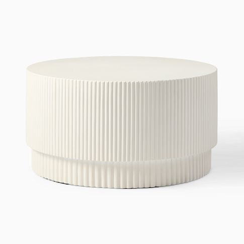 Fluted Ceramic Indoor/Outdoor Coffee Table (32") | West Elm (US)