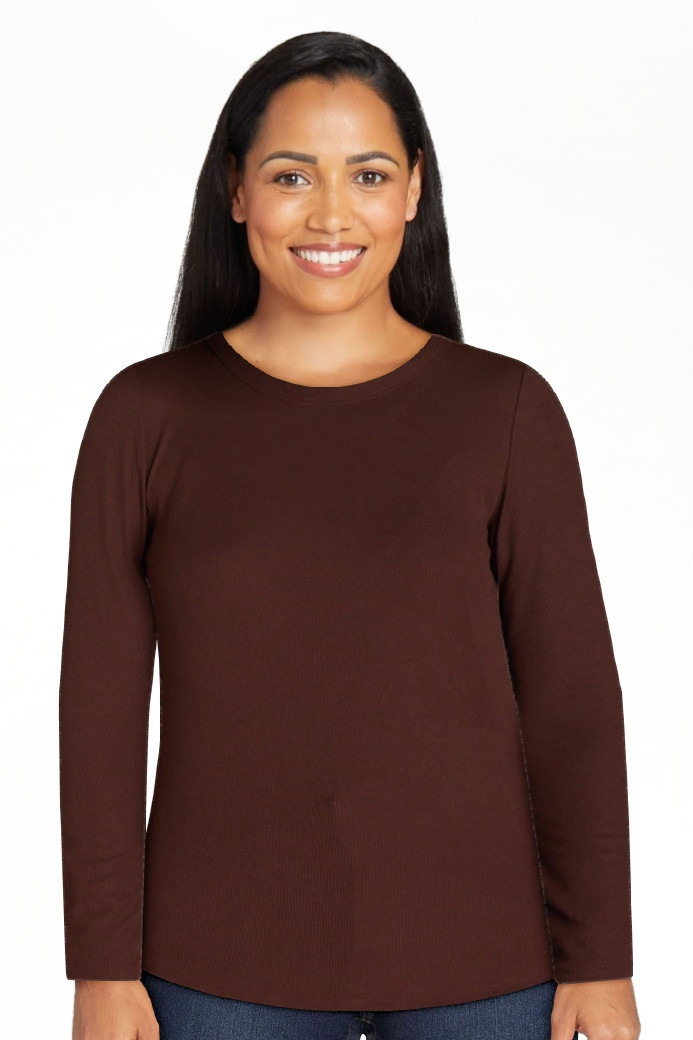 No Boundaries Ribbed Crewneck Tee with Long Sleeves, Women's & Women's Plus XXS-4X | Walmart (US)
