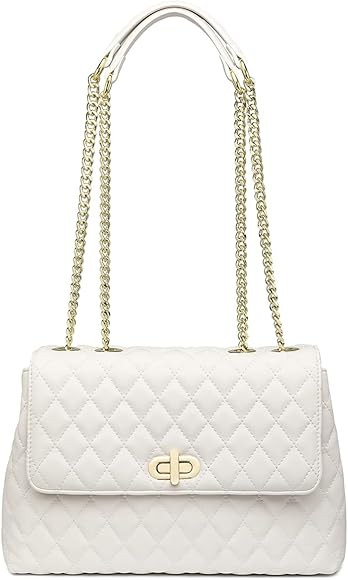 ER.Roulour Quilted Crossbody Bags for Women, Trendy Roomy Shoulder Handbags with Flap Gold Hardwa... | Amazon (US)