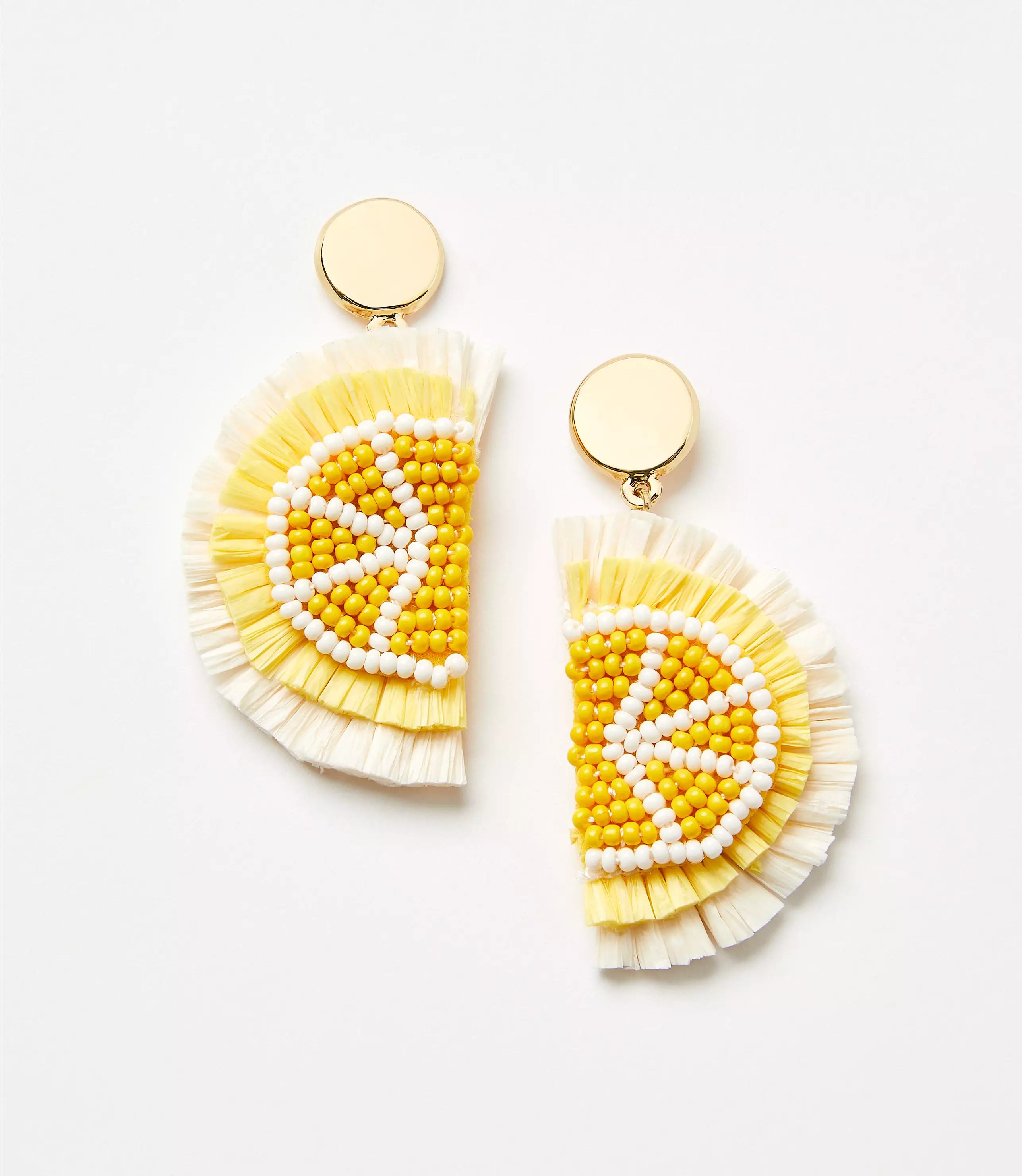 Lemon Raffia Drop Earrings | LOFT