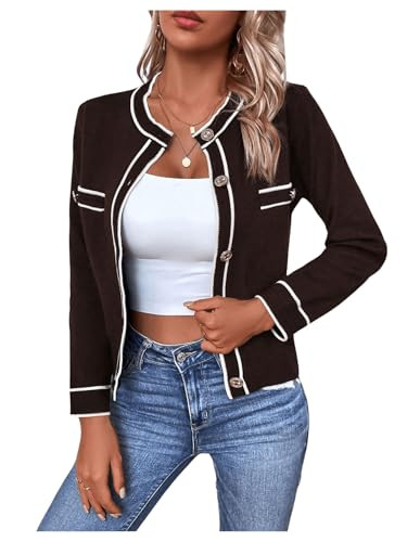 GORGLITTER Women's Cropped Cardigan Sweaters Casual Long Sleeve Open Front Button Up Knit Sweater... | Amazon (US)