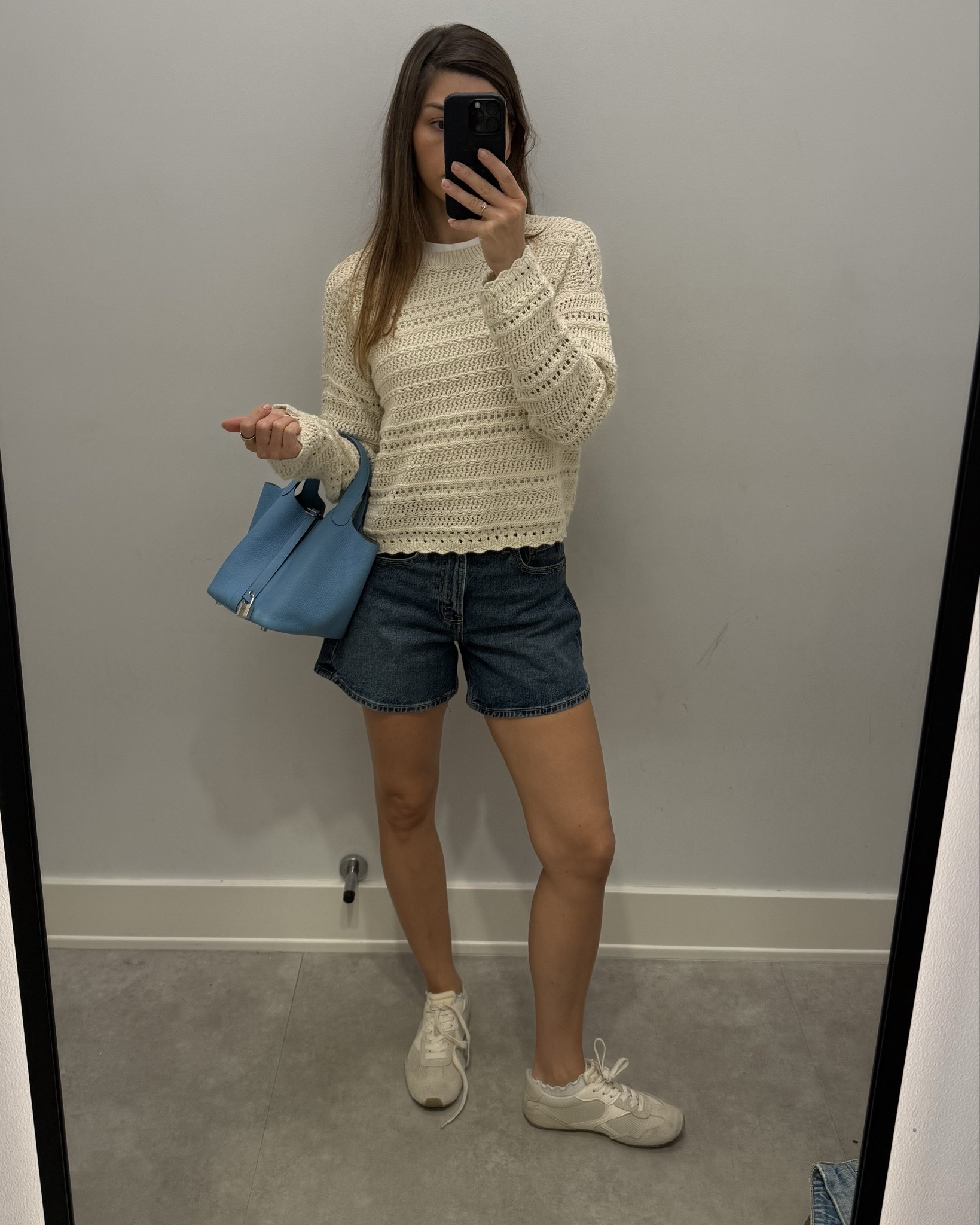 Spring outfits just got better with a boho off white jumper and jean shorts as a distance learning mom I need all of the sensory support to function this week 

#LTKselfcare #LTKdayinmylife #LTKmomlife