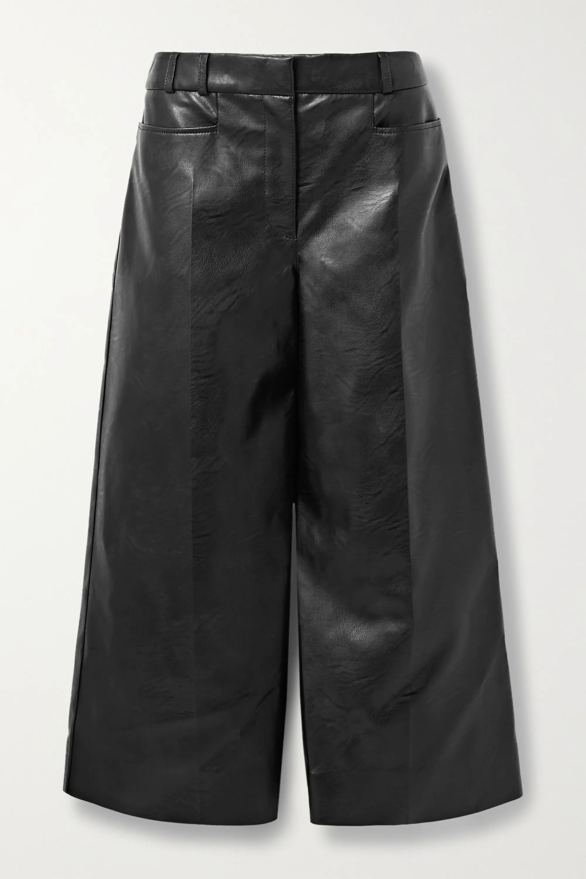 Black Charlotte vegetarian leather culottes | Stella McCartney | NET-A-PORTER | NET-A-PORTER (US)