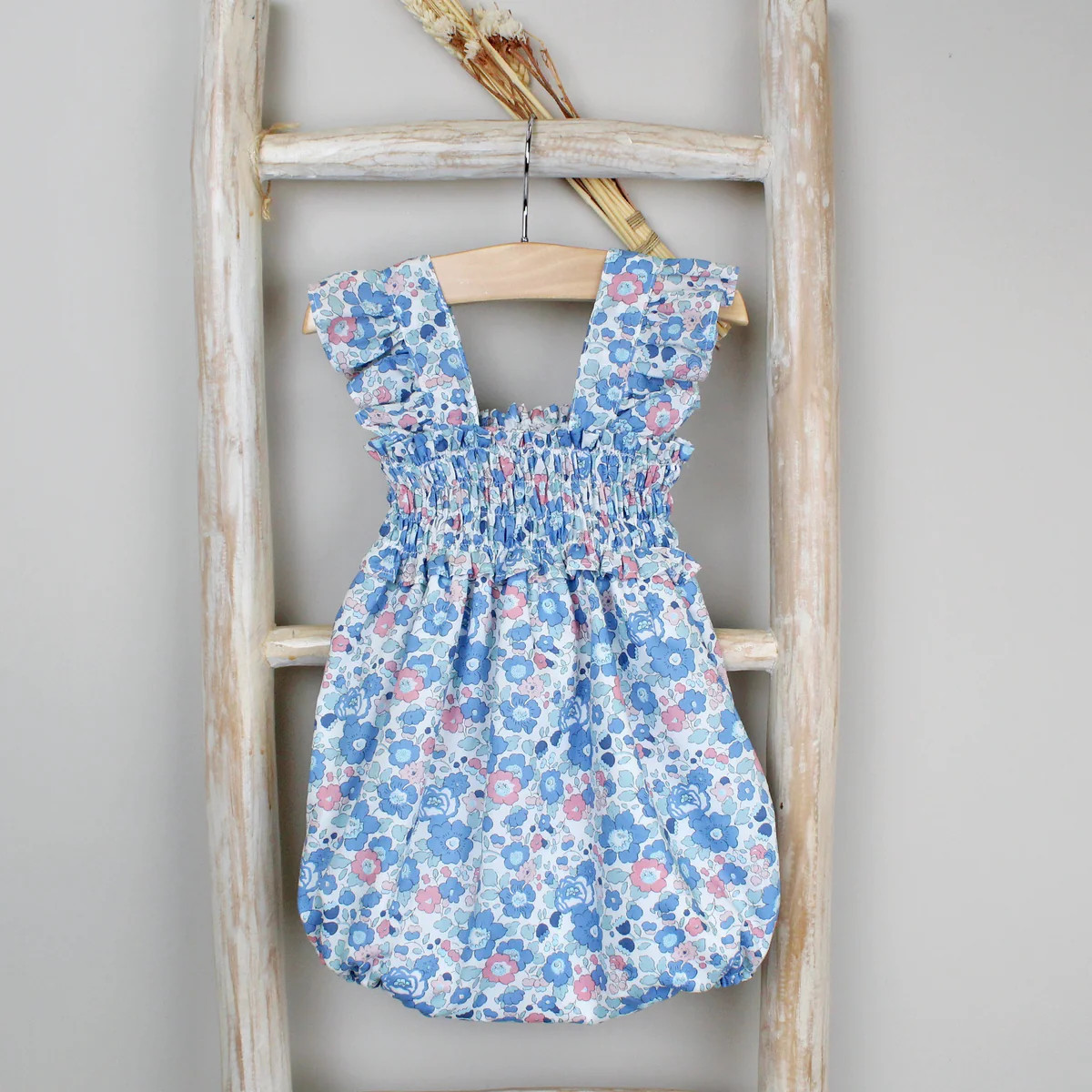 Pukatuka Girls Liberty Betsy Blue Twirl Romper | Dear James