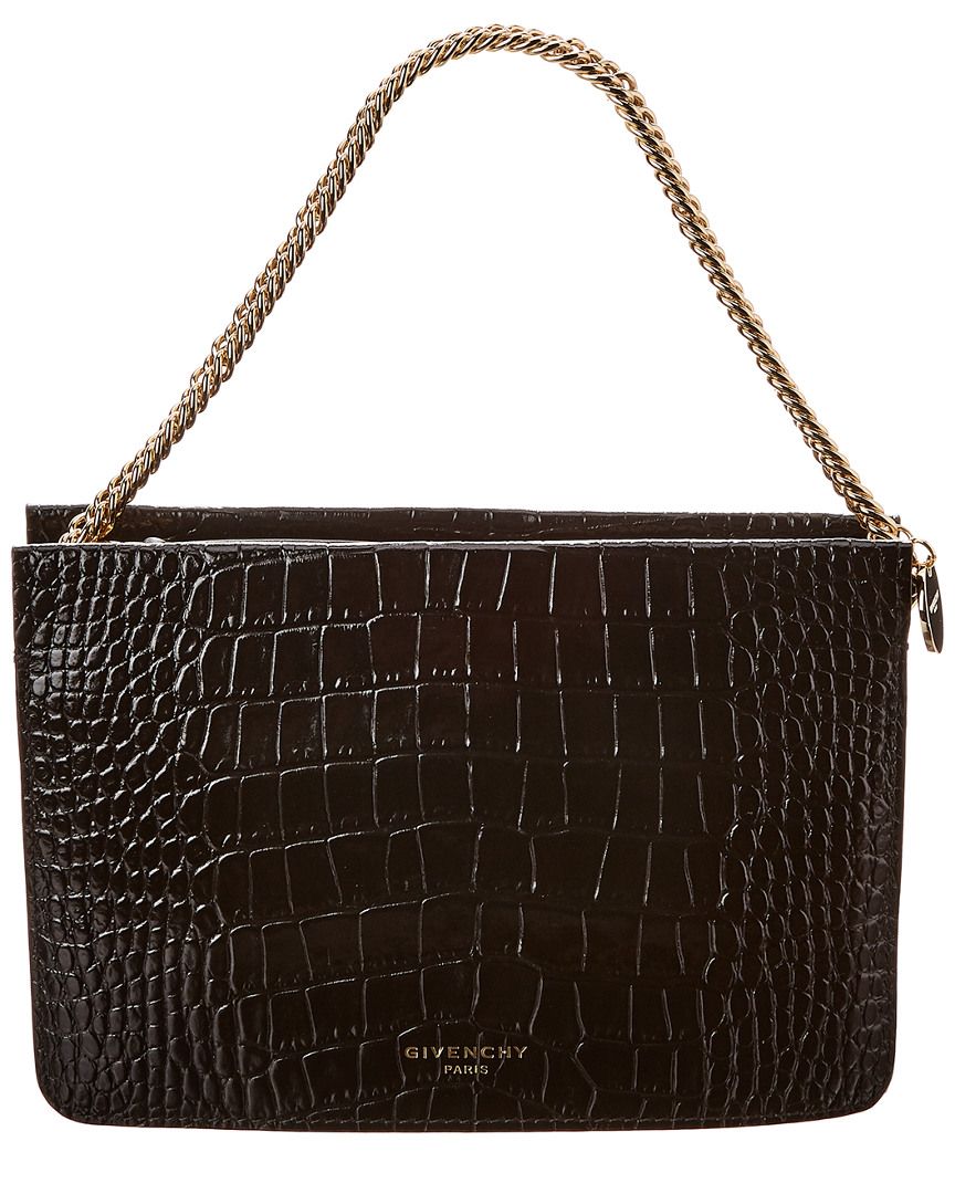 Givenchy Cross3 Croc-Embossed Leather Crossbody | Gilt