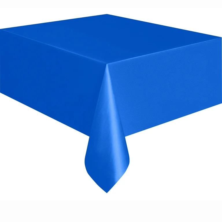 Rectangular 54" x 108" Electric Blue Plastic Table Cover, by Way To Celebrate | Walmart (US)