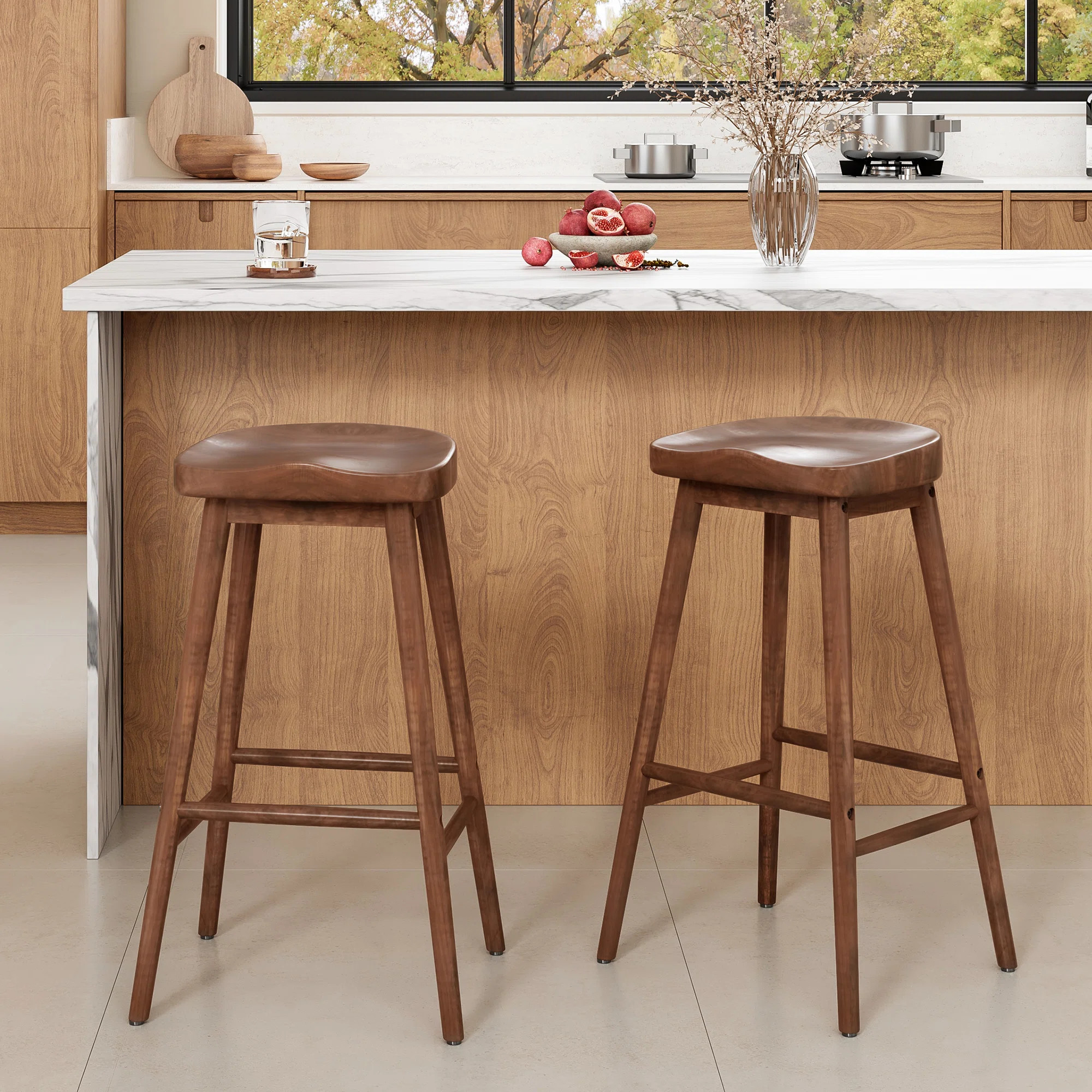 Solid Wood Bar Stool (Set of 2) | Wayfair North America