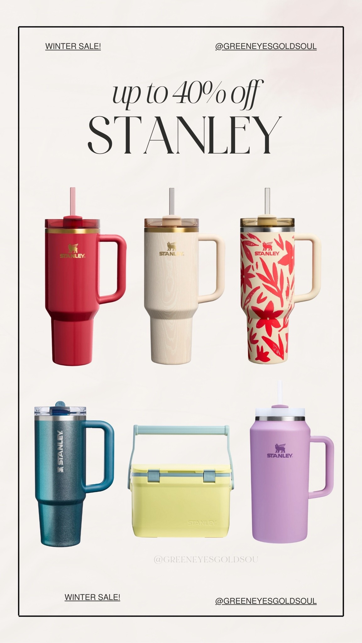 Stanley winter sale! Up to 40% off 🎉

40 oz, 30 oz, cooler, Stanley, water bottle, flip straw, 60 oz

#LTKFindsUnder100 #LTKHoliday #LTKSaleAlert