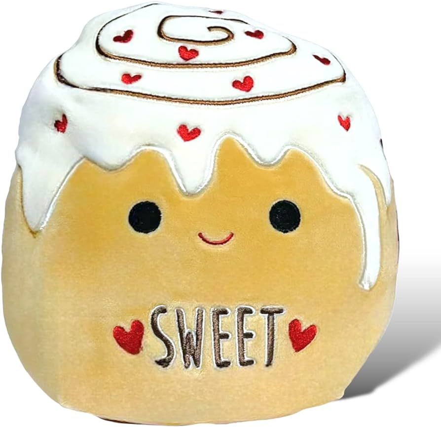 Squishmallows Official Kellytoy Chanel Cinnamon Roll - Red Hearts On Icing and Belly “Sweet” ... | Amazon (US)