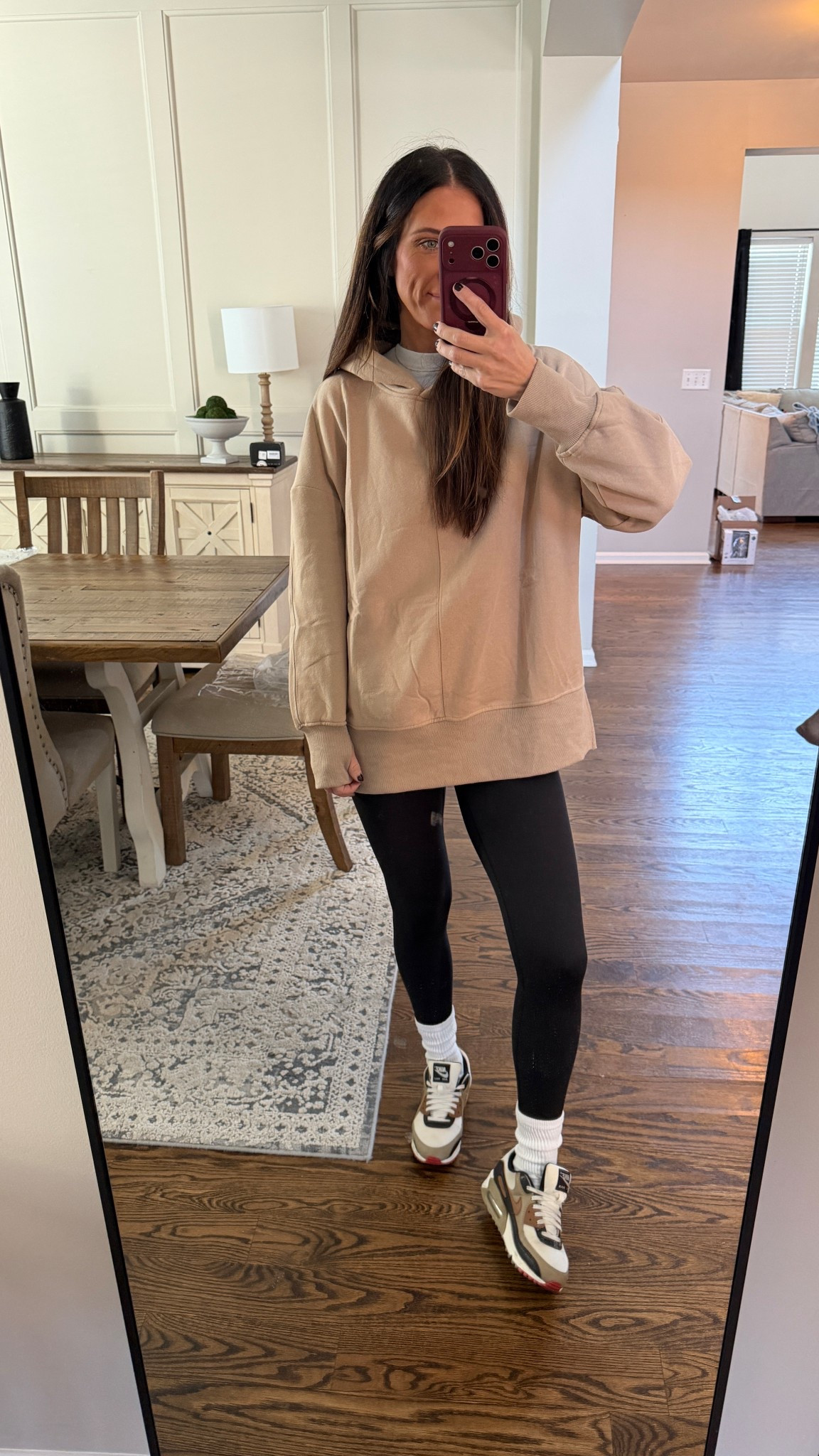 2026 energy: wear what makes you feel comfortable. And leggings are pants and I’ll die on that hill. Put this sweatshirt on right of the package (if you can’t tell by the wrinkles) but it was too good I had to wear it right away! So comfortable and legging friendly!

#LTKootd #LTKgrwm #LTKmomlife