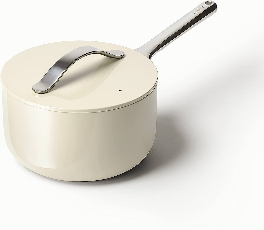 Caraway Nonstick Ceramic Sauce Pan with Lid (3 qt) - Non Toxic, PTFE & PFOA Free - Oven Safe & Co... | Amazon (US)